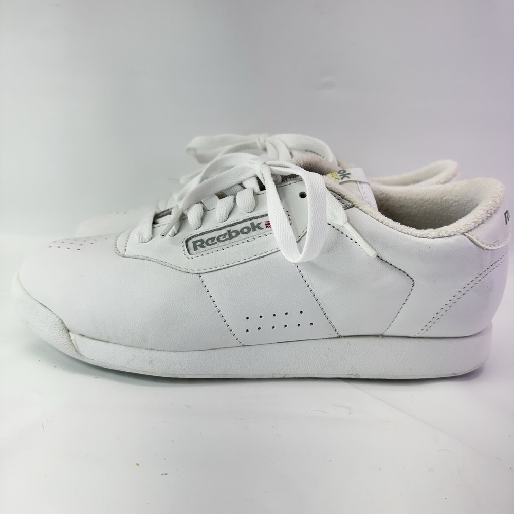 Reebok Princess White Leather Sneakers Womens 7.5 Classic Casual Shoes - Picture 7 of 12